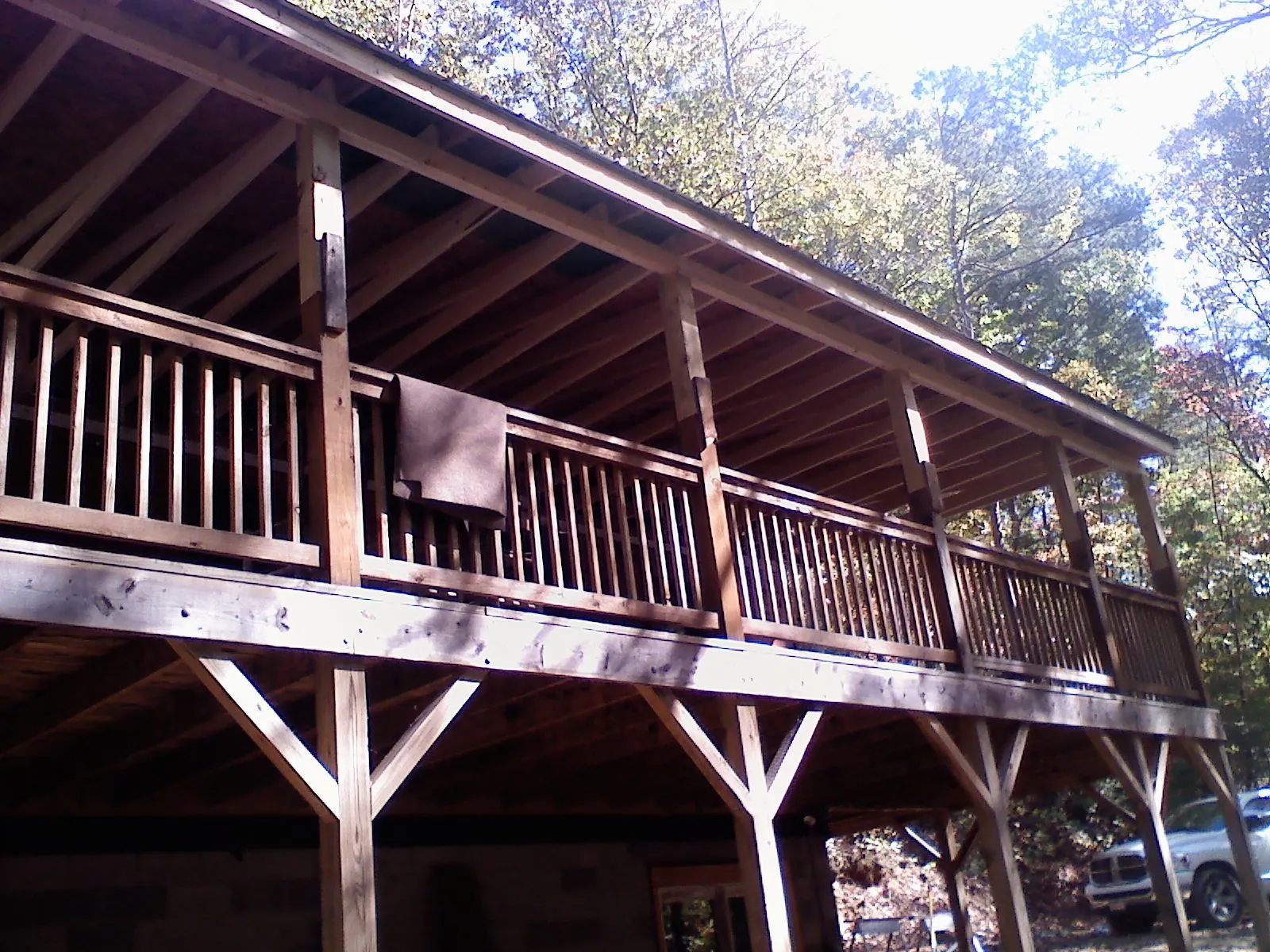Timber framing under a new elevated porch and deck — Roof Leak Repair in Logandale by Roofing Brothers
